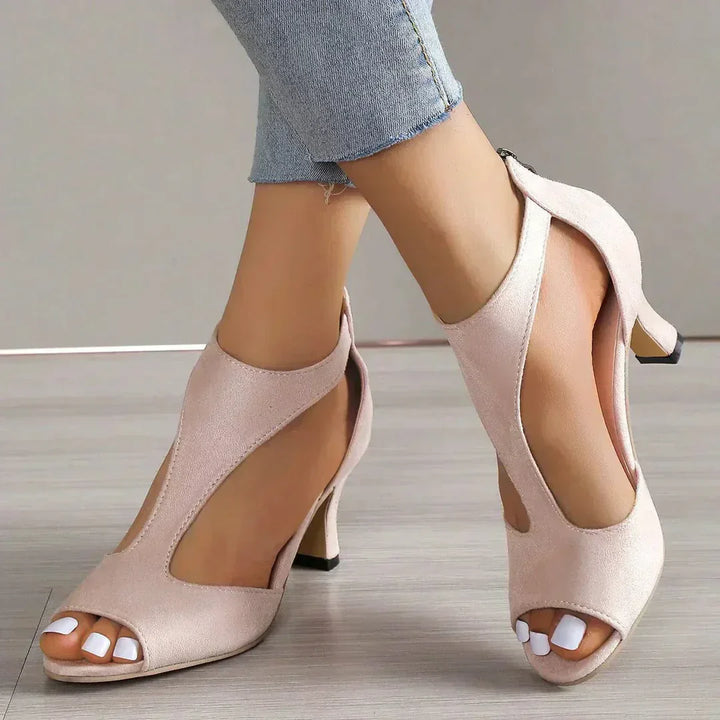 Noelle – Zippered High Heeled Sandals