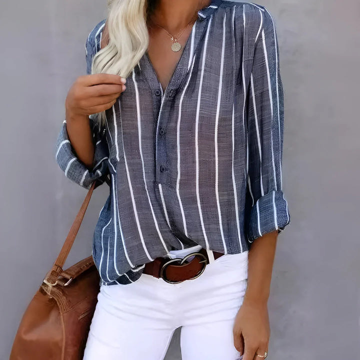 Lexi - Striped Button-Up Shirt