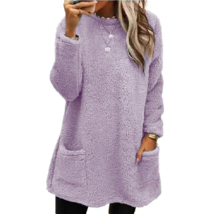 Jessica - Fleece Pullover Long Sweater