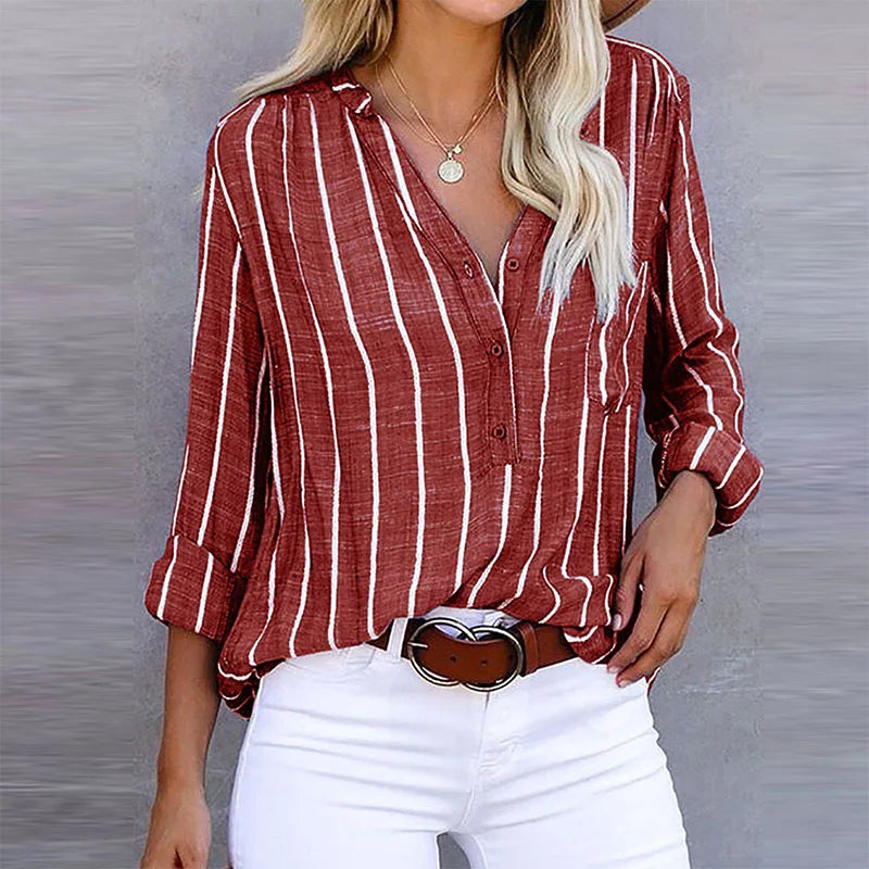 Lexi - Striped Button-Up Shirt