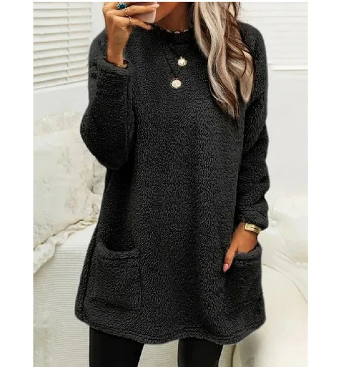 Gwendolyn - Fleece Pullover Long Sweater