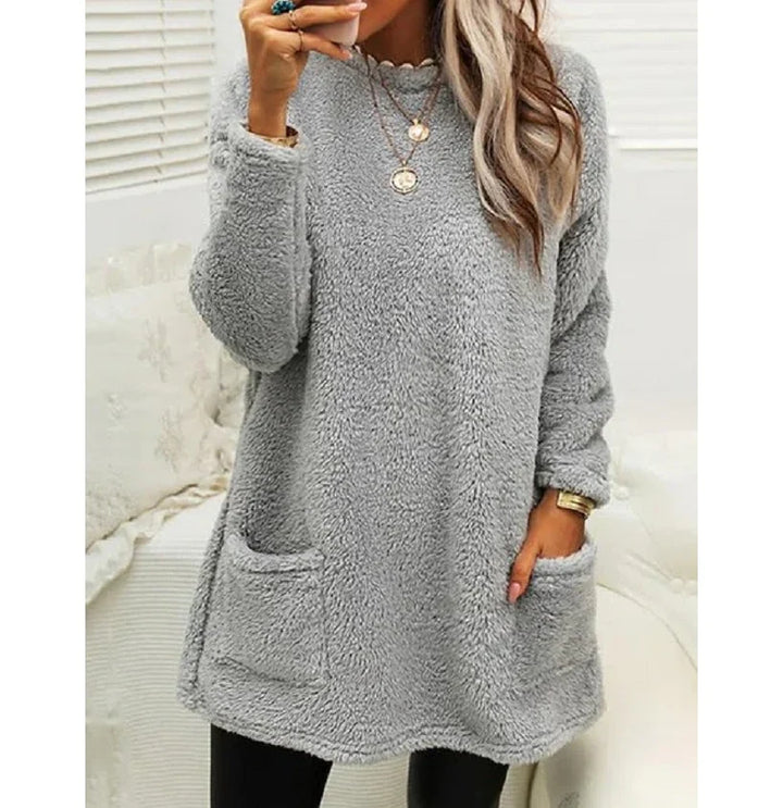 Gwendolyn - Fleece Pullover Long Sweater