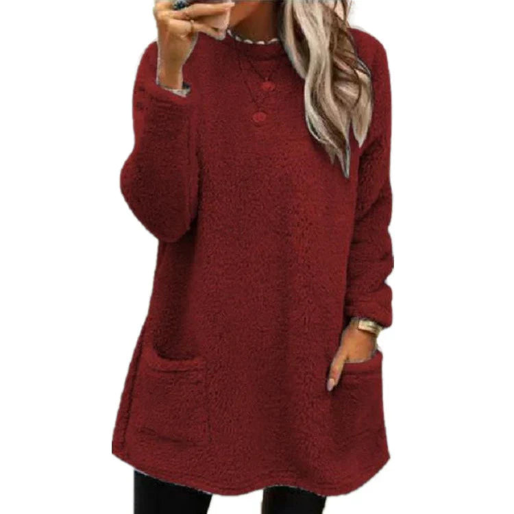 Gwendolyn - Fleece Pullover Long Sweater