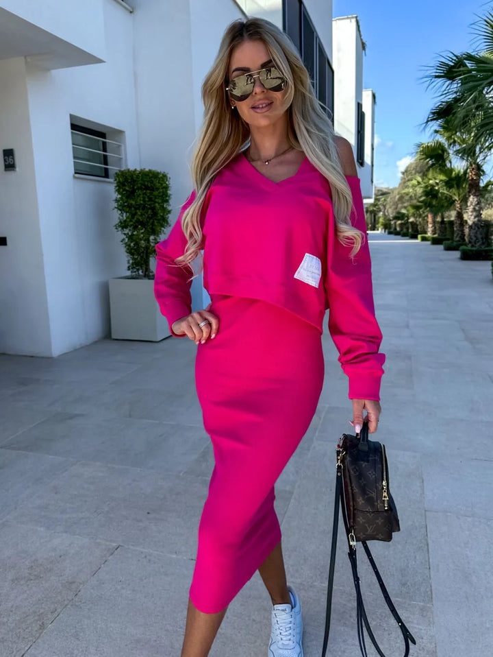 Mireille - Stylish Set of Sweatshirt and Dress