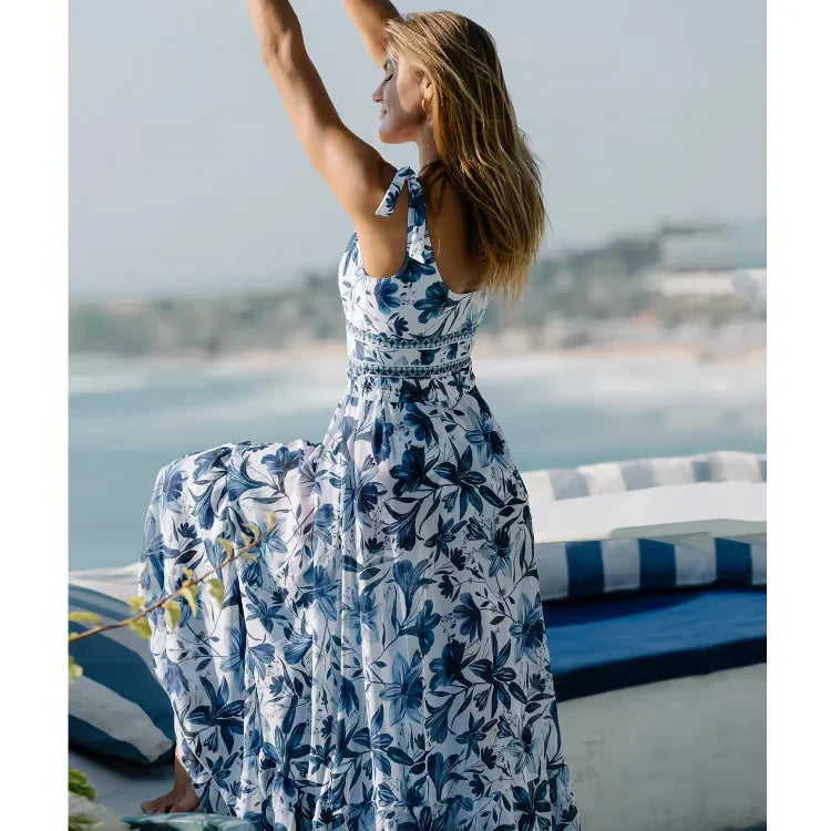 Cary - Floral Print V-Neck One-Piece Bathing Suit