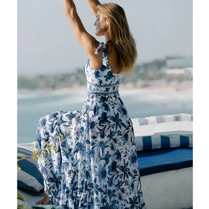 Cary - Floral Print V-Neck One-Piece Bathing Suit