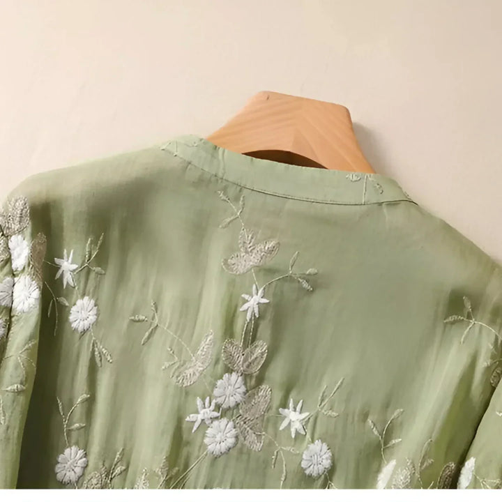 Ella - Floral Embroidered Cotton Top