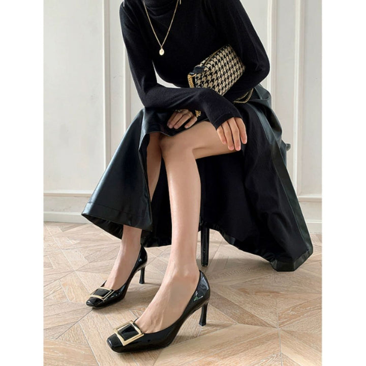 Synthia | Elegant Mid-Heel Sandals with Square Toe