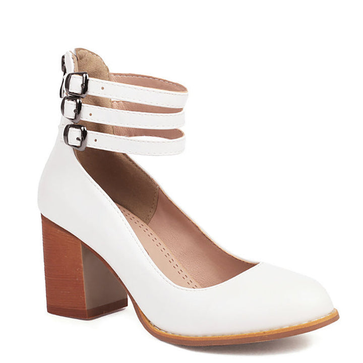 Criselle | Smooth sandals with ankle strap and chunky heel